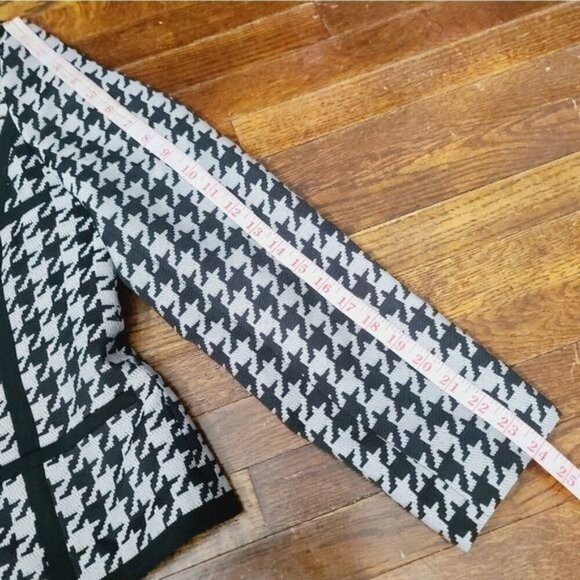 Classiccore Black Houndstooth Check Contrast Edgy Jacket Blazer - Picture 13 of 16